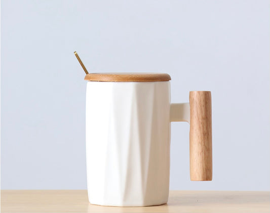 330 ml White Mug with Lid